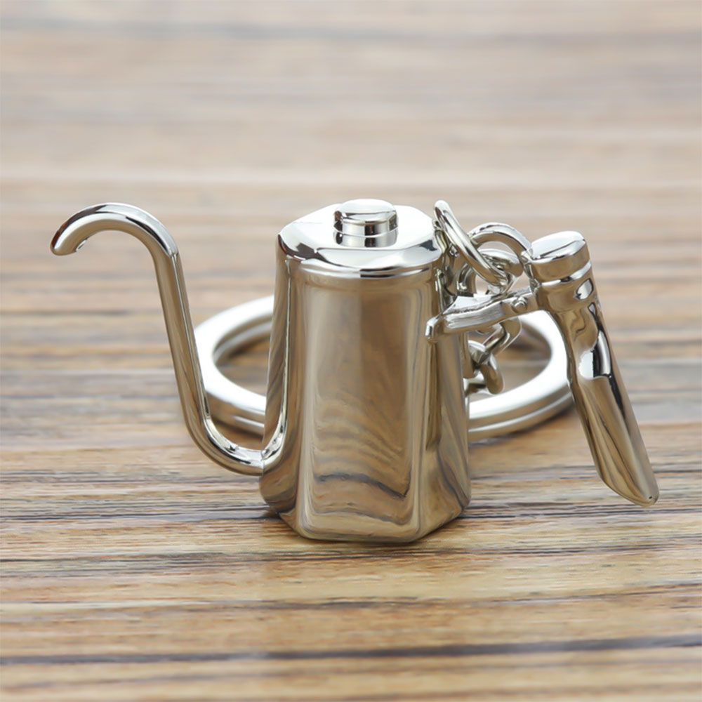 Coffee keychain drip pot silver f-661
