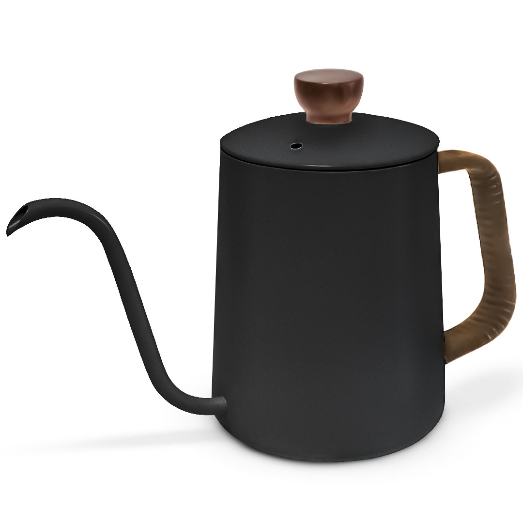 Coffee dripping pot leather handle 600ml black