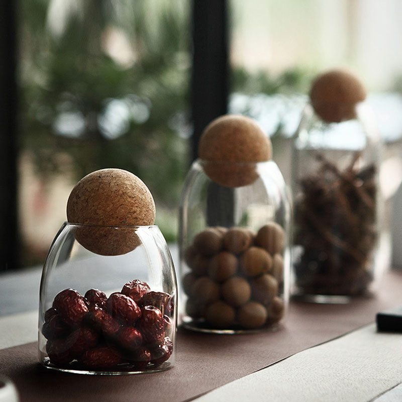 Coffee beans container glass bottle set of 3pcs cd-16-KR012408