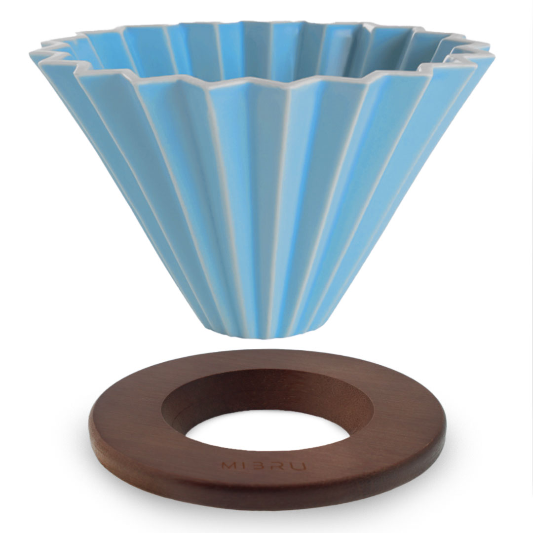 Coffee ceramic dripper v02 zigzag Blue 