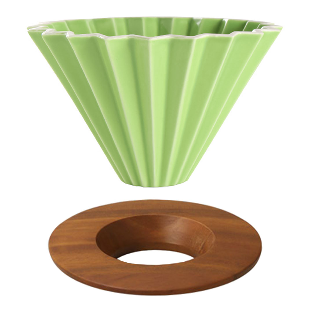 Coffee ceramic dripper v02 zigzag green 