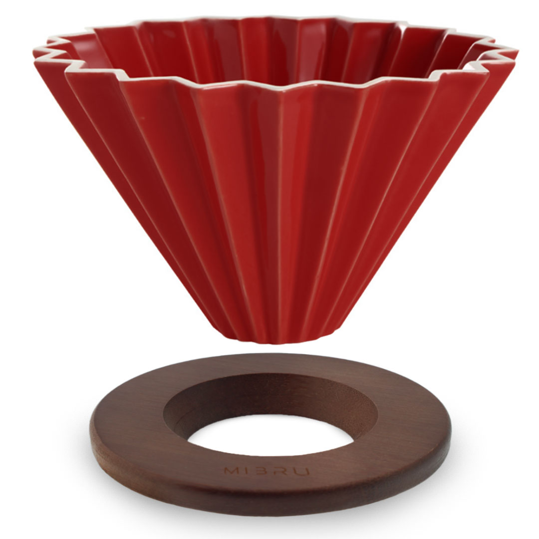 Coffee ceramic dripper v02 zigzag red 