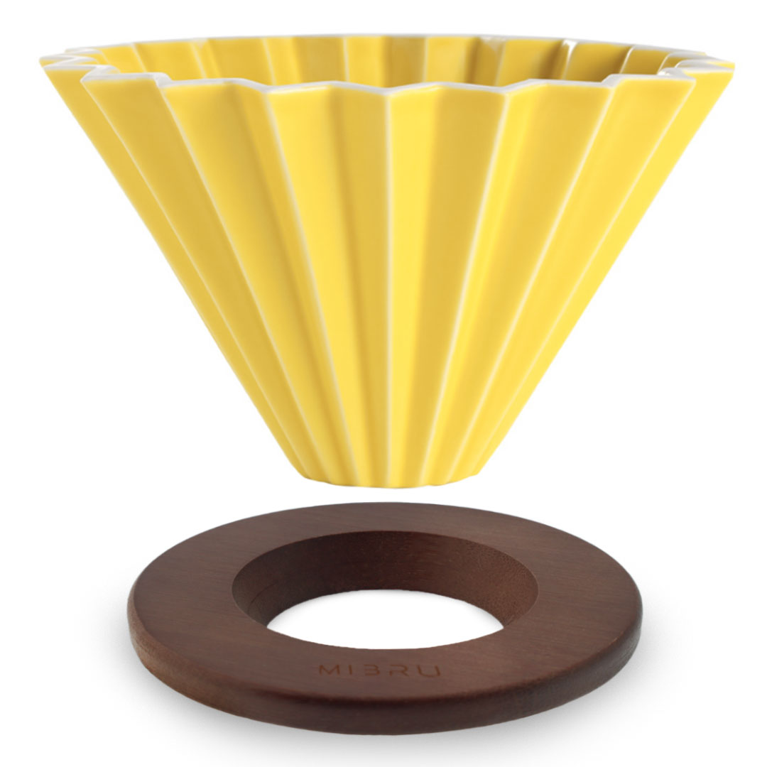 Coffee ceramic dripper v02 zigzag yellow 