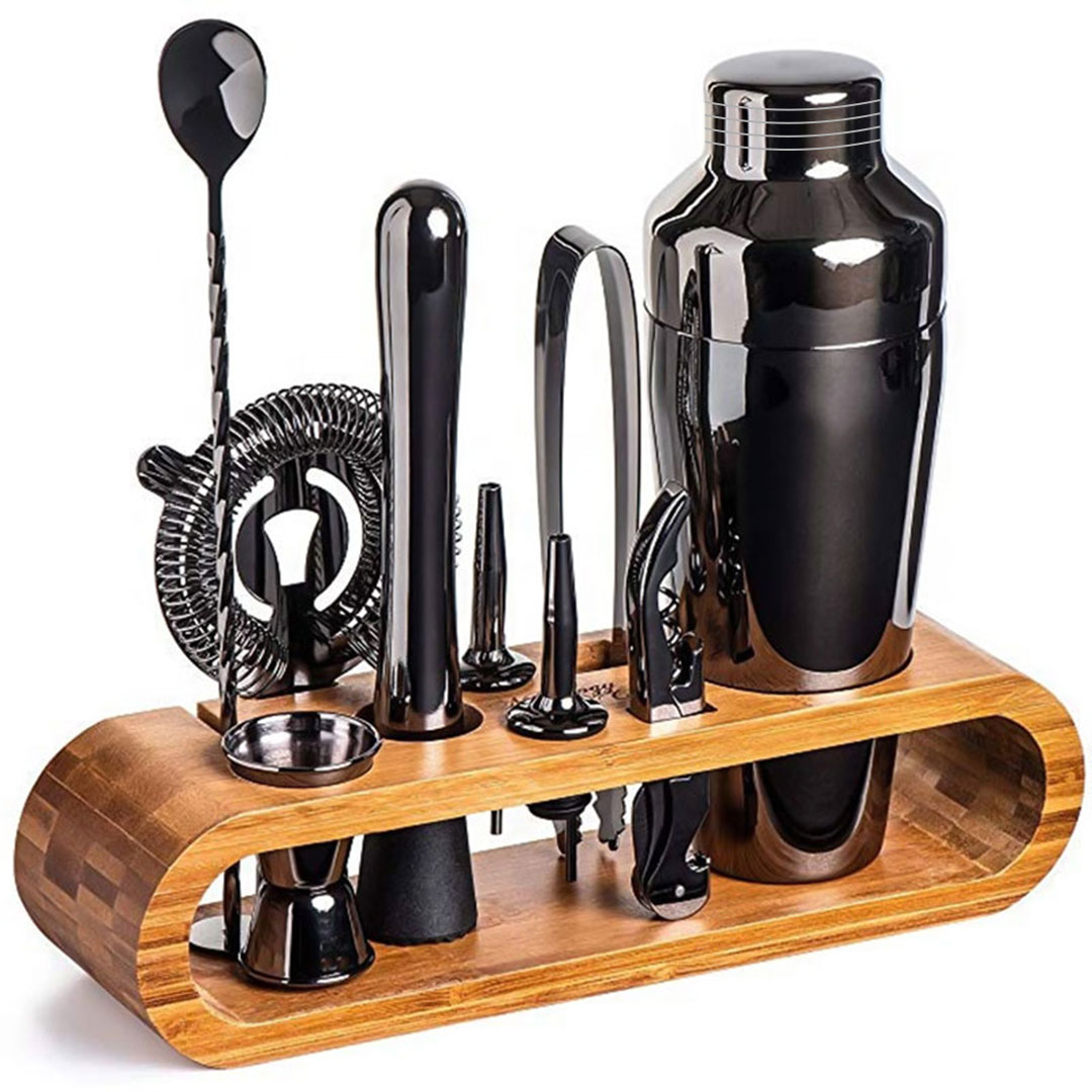 Coffee shaker set stainless steel black-KR012603