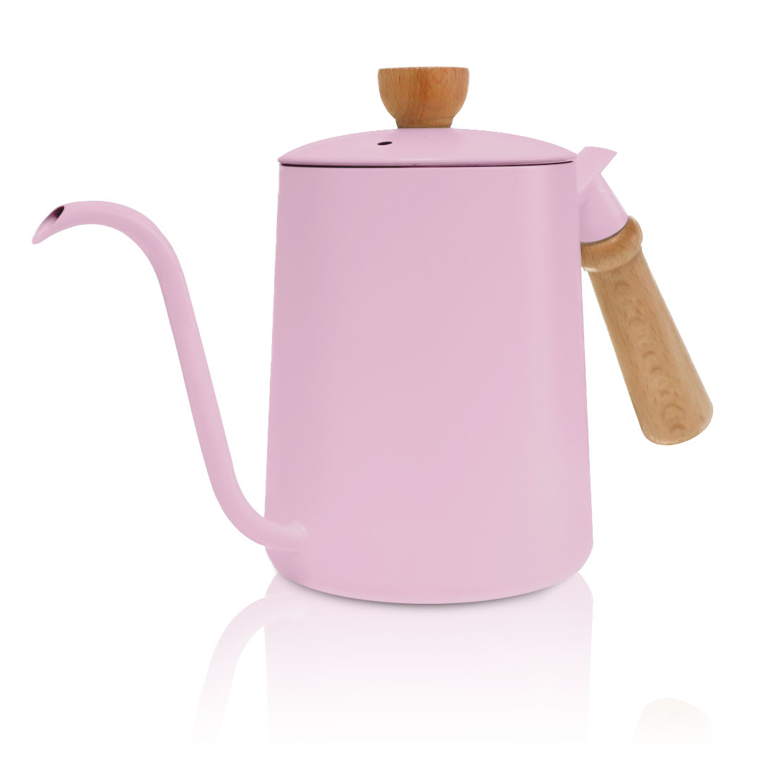 Coffee dripper pot wood handle M116 600ml pink