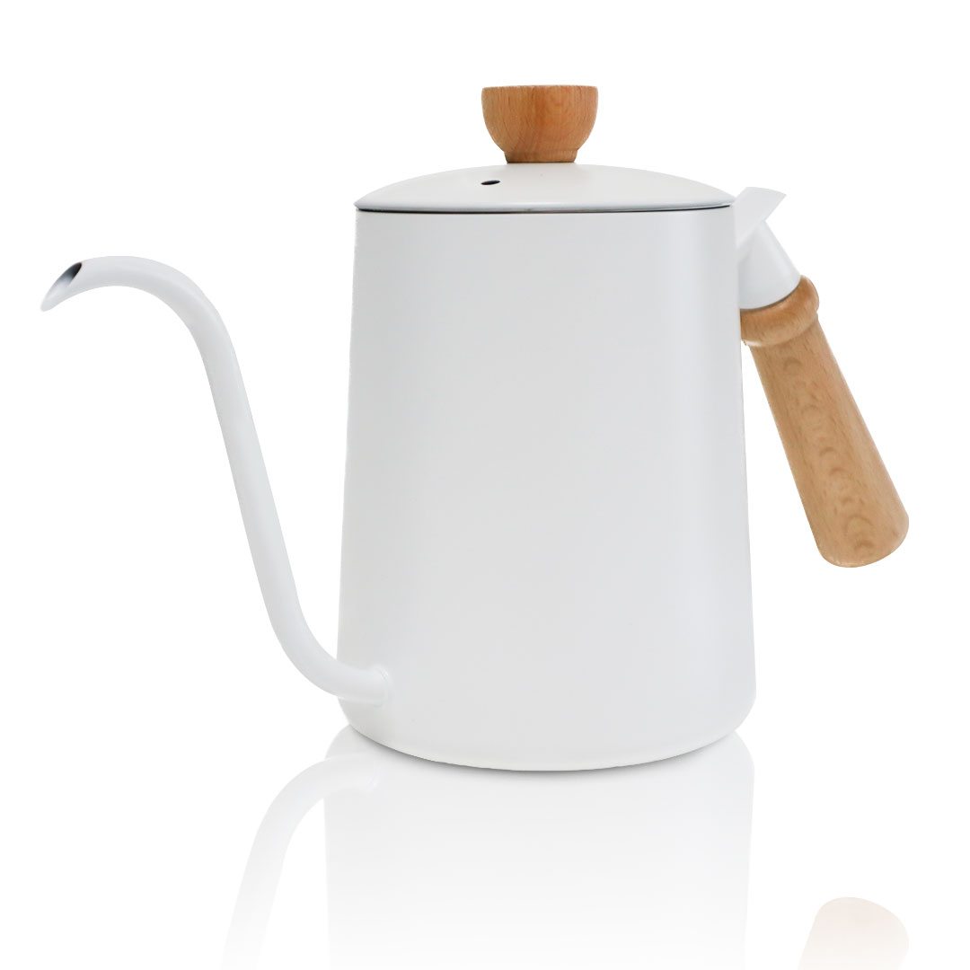 Coffee dripper pot wood handle M116 600ml white