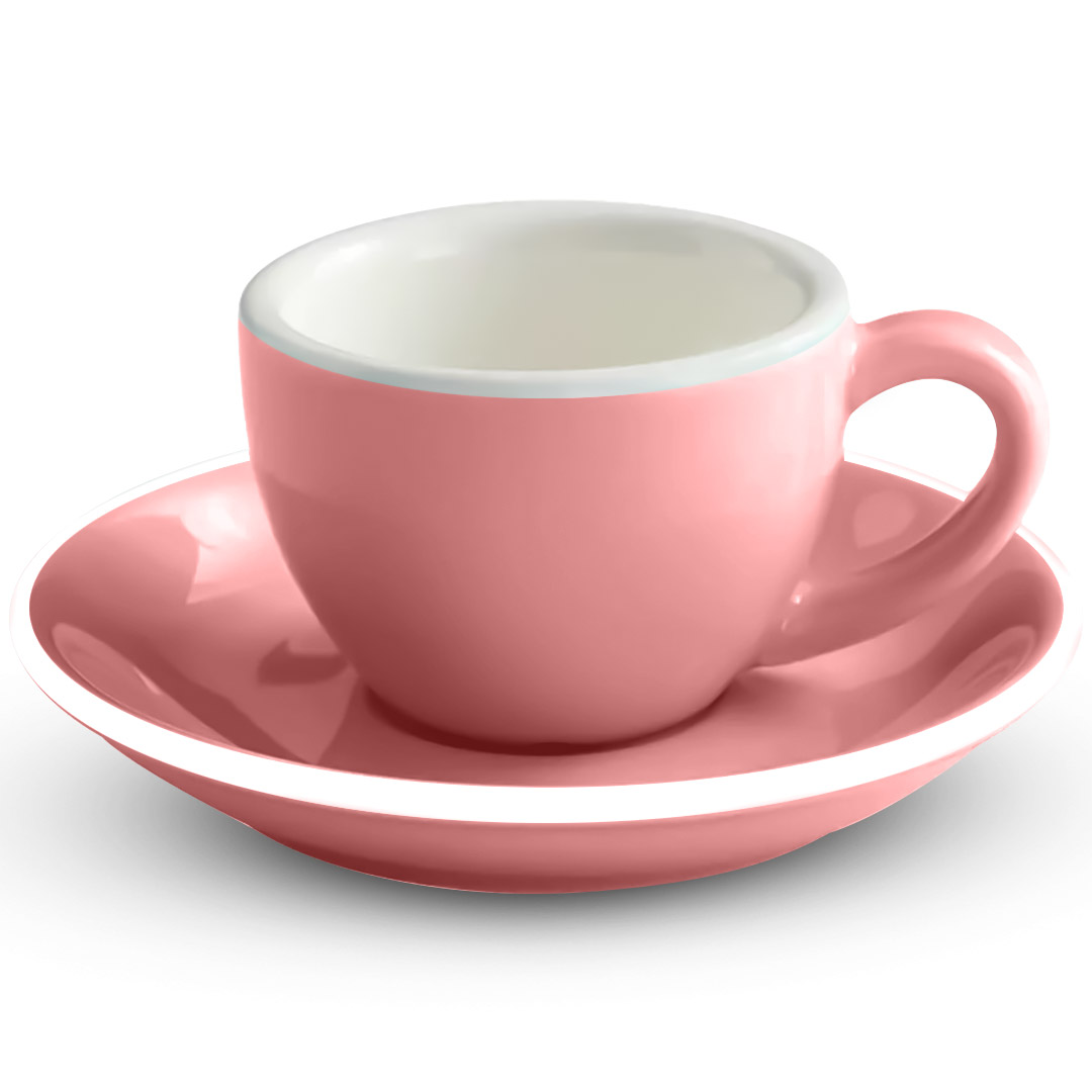Coffee Espresso ceramic cup with plate 75ml pink