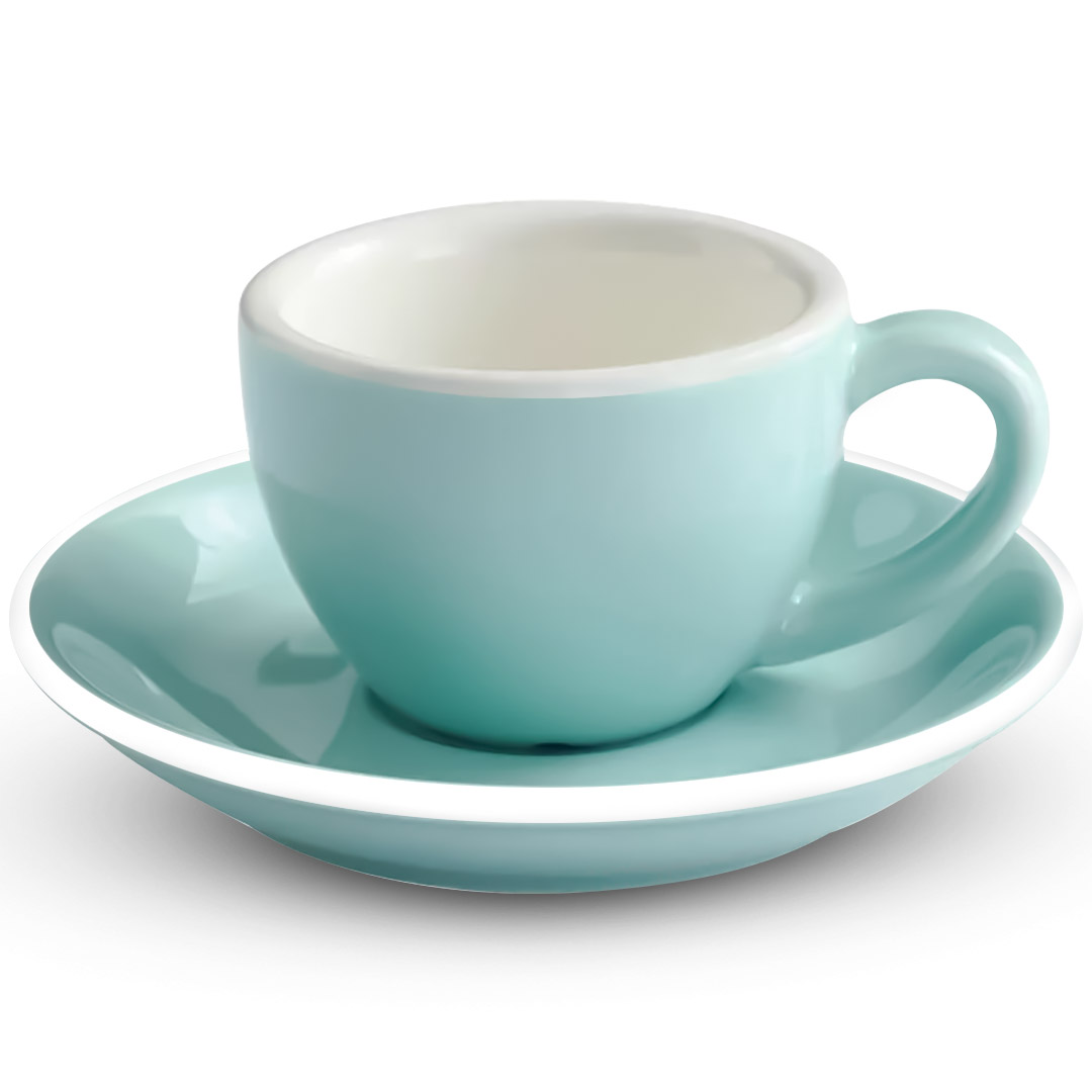 Coffee Espresso ceramic cup with plate 75ml sky blue