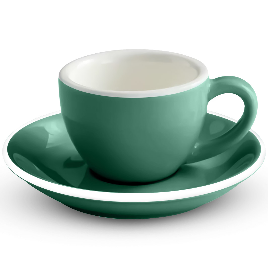 Coffee Espresso ceramic cup with plate 75ml light green