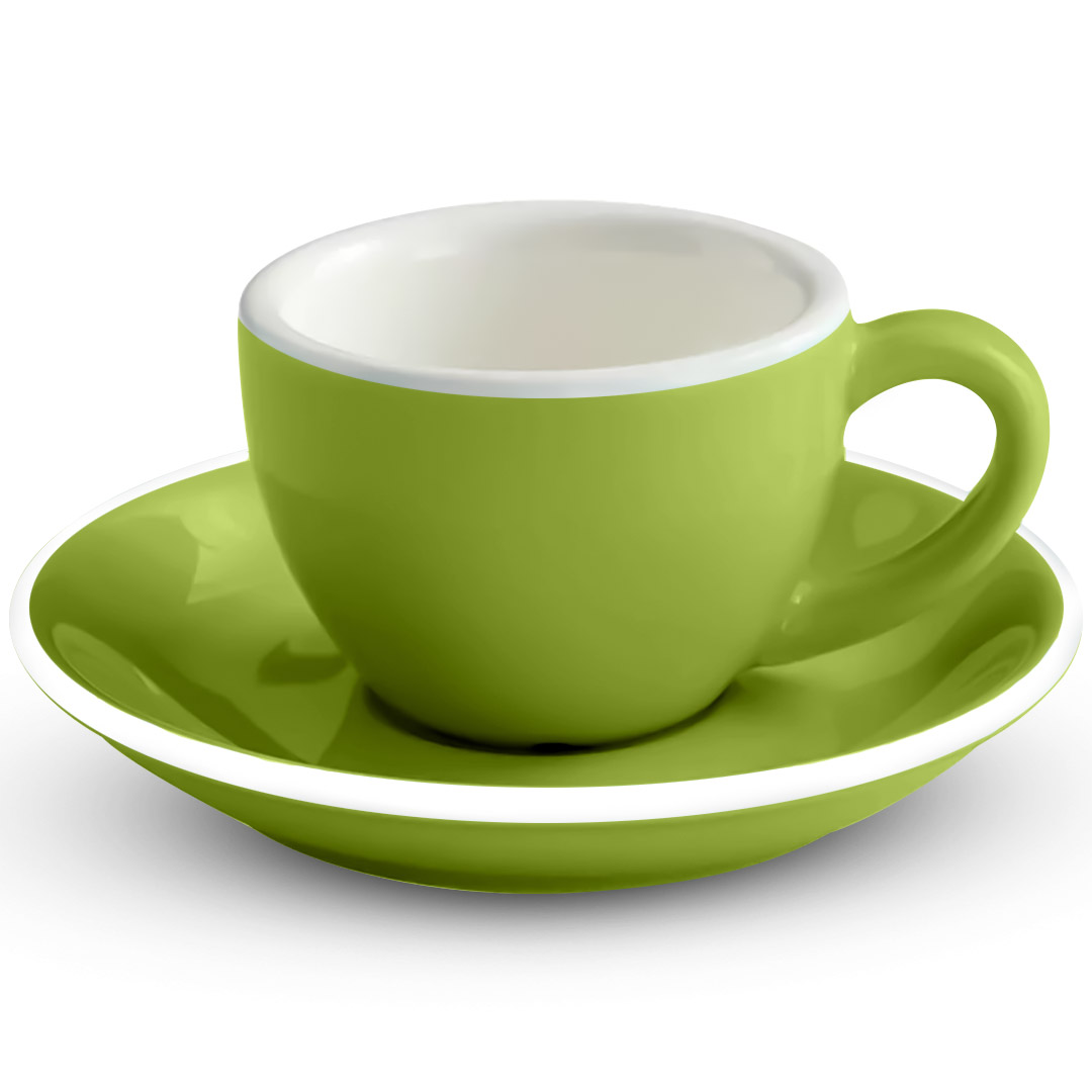 Coffee Espresso ceramic cup with plate 75ml pistachio