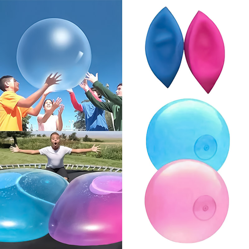 Kids elastic baloon bubble big 70cm blue