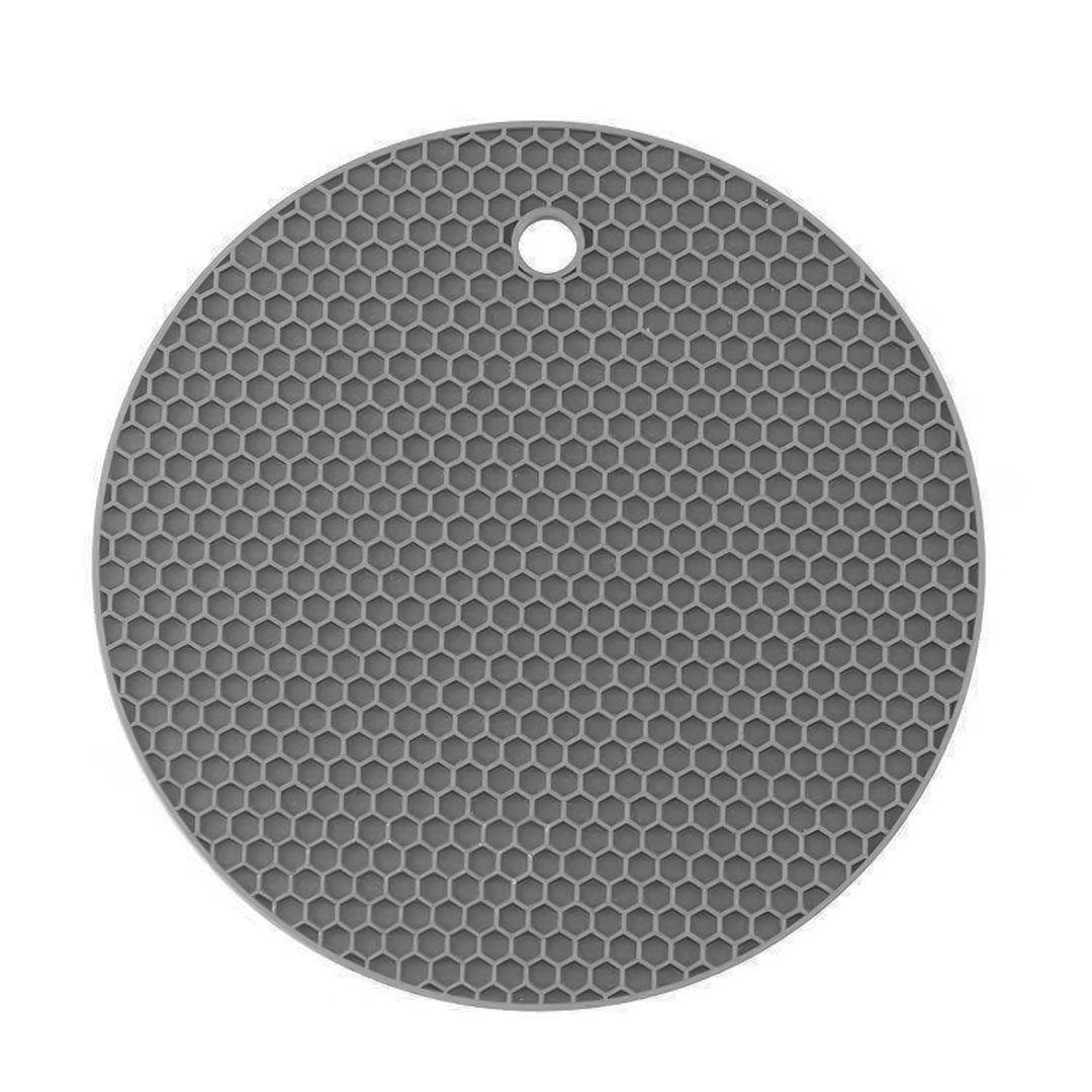 Rubber mat round gray