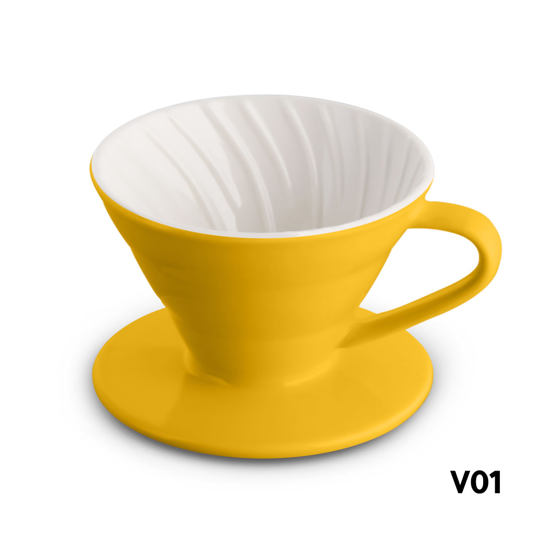 Coffee ceramic dripper dual color v01 yellow