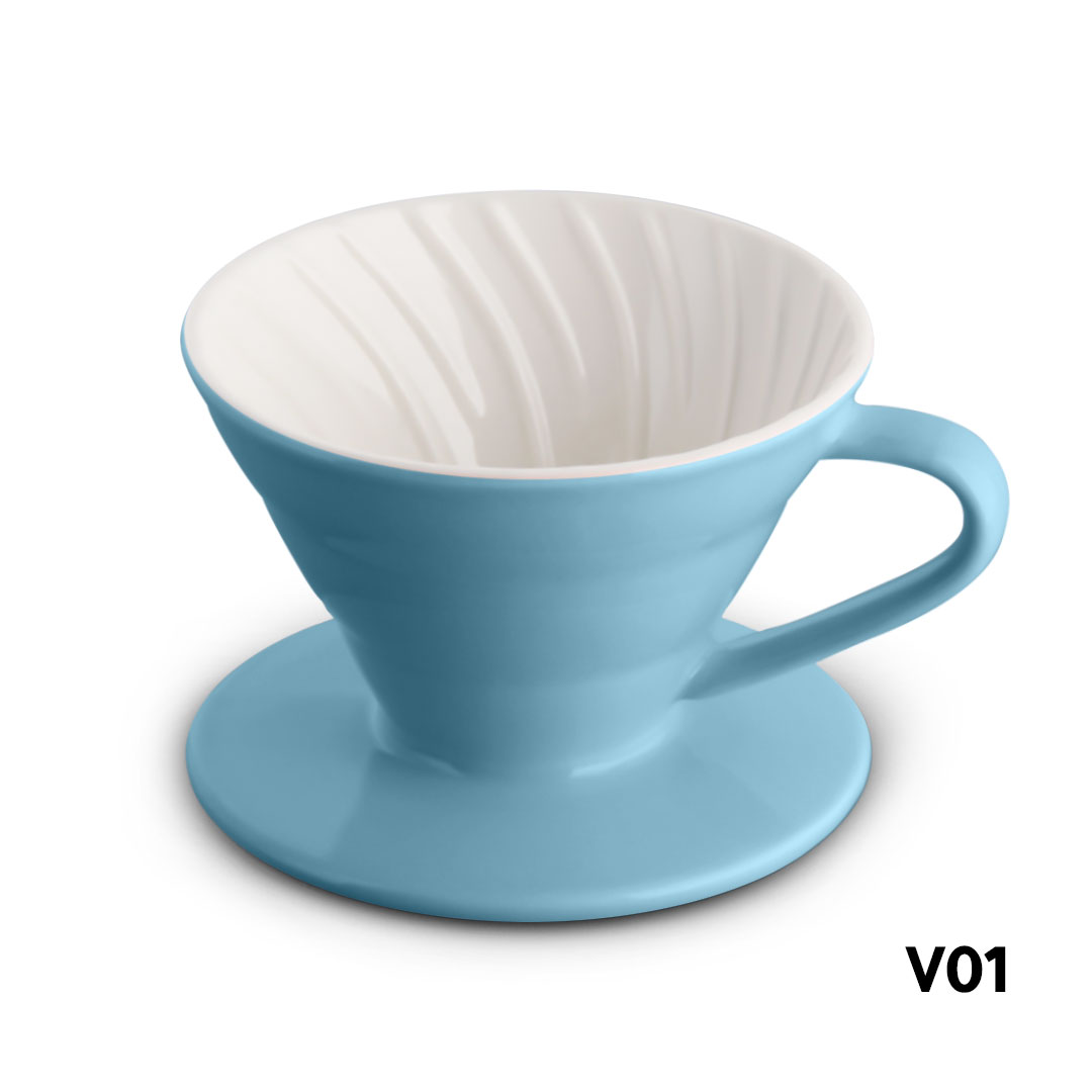 Coffee ceramic dripper dual color v01 sky blue