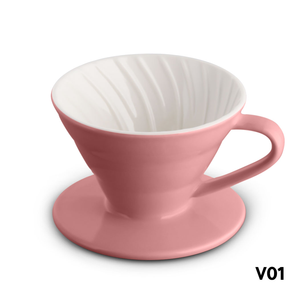 Coffee ceramic dripper dual color v01 pink