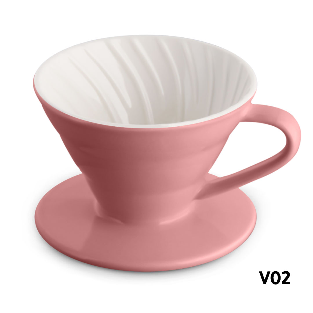 Coffee ceramic dripper dual color v02 pink