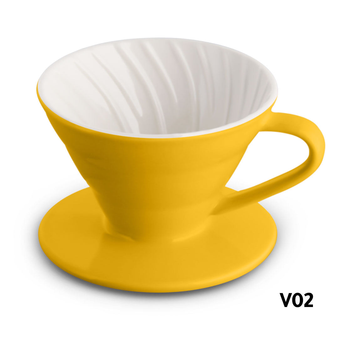 Coffee ceramic dripper dual color v02 yellow