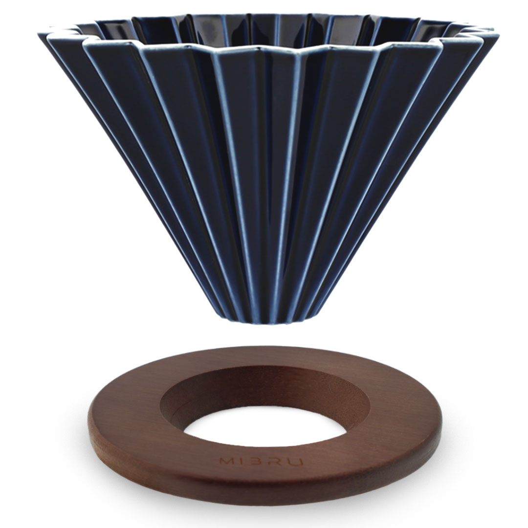 Coffee ceramic dripper zigzag v02 dark blue