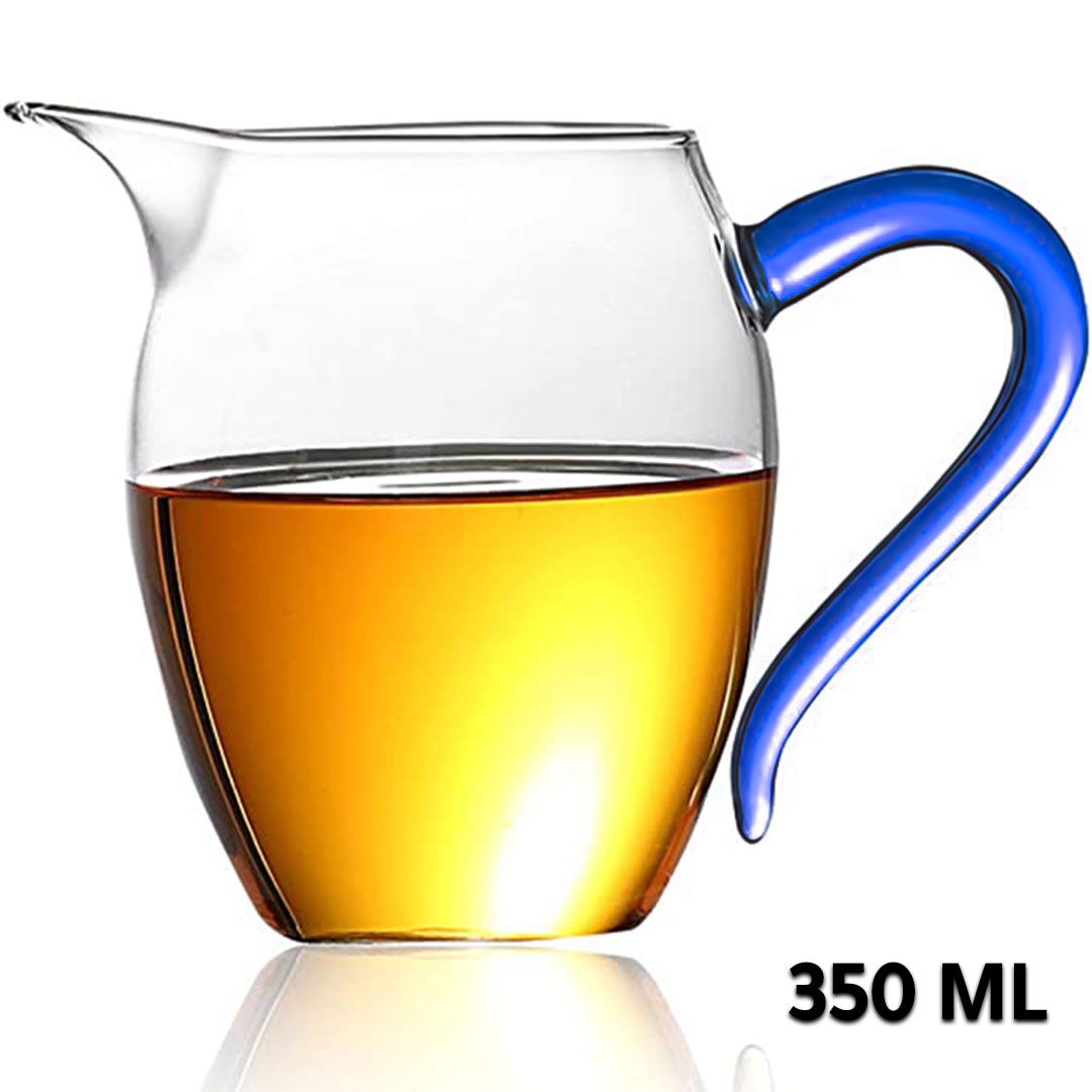 Coffee and tea glass server jug 350ml blue G-1403