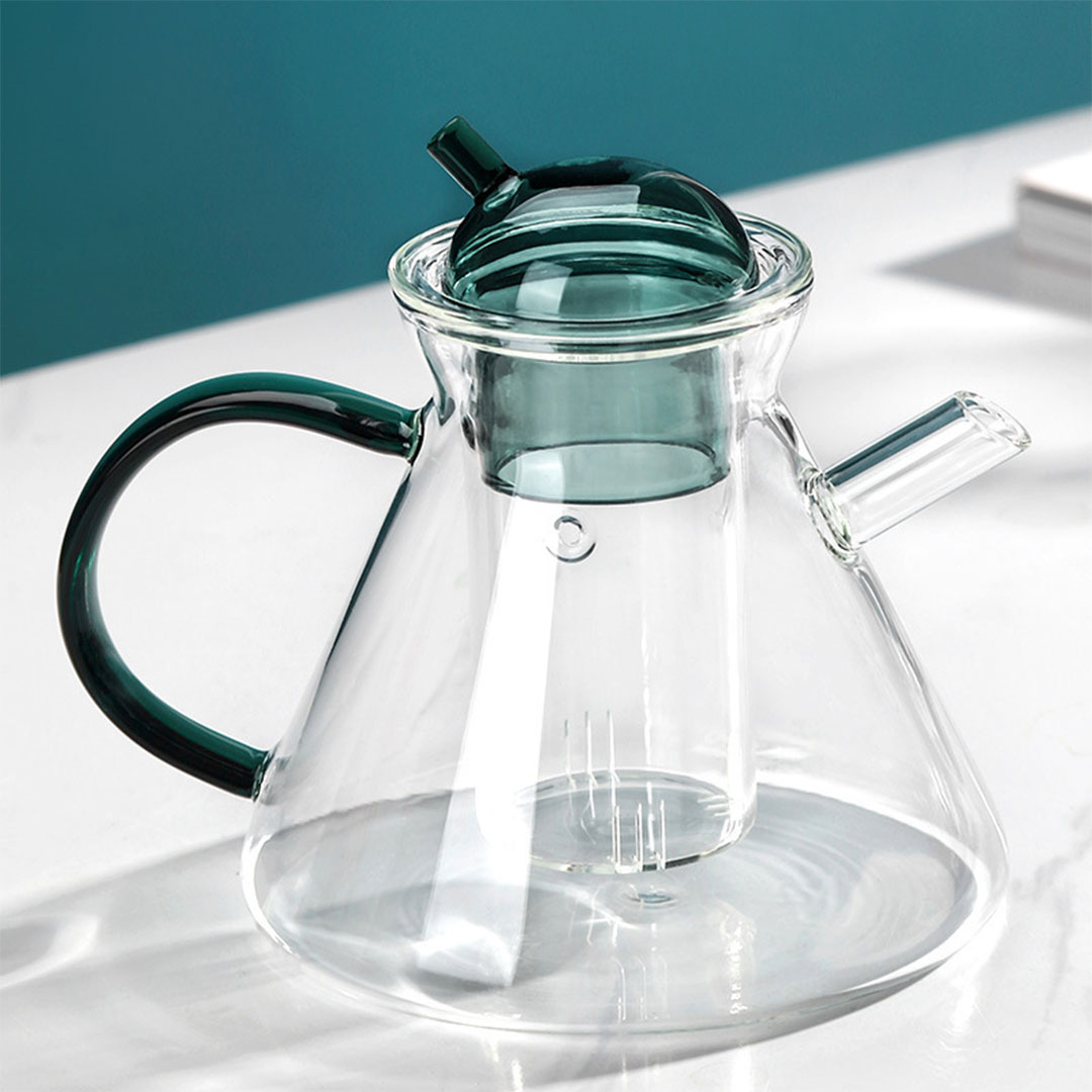 Tea and herbal glass jug 480ml green G-1408