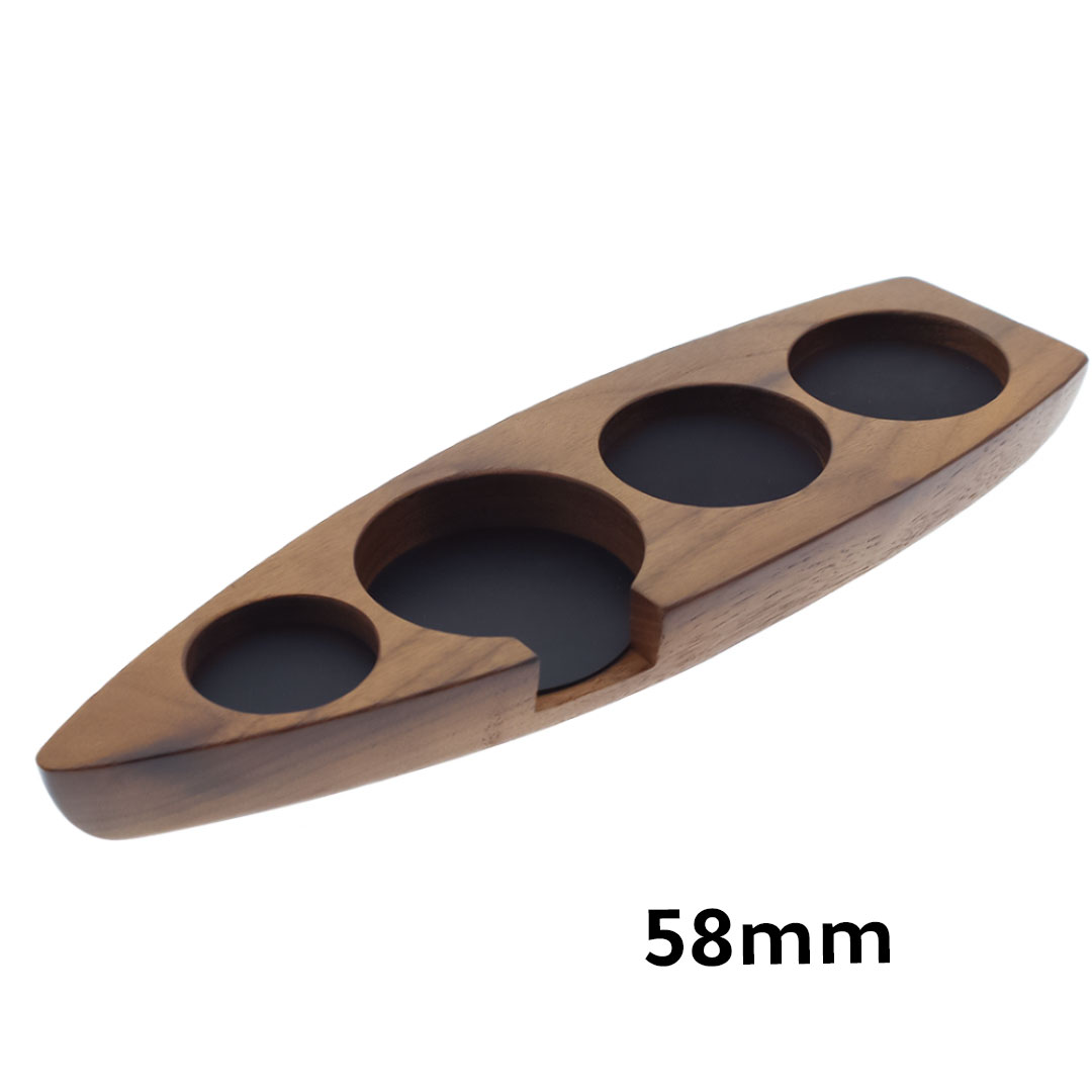 Coffee wooden tamping base boat shape 58mm