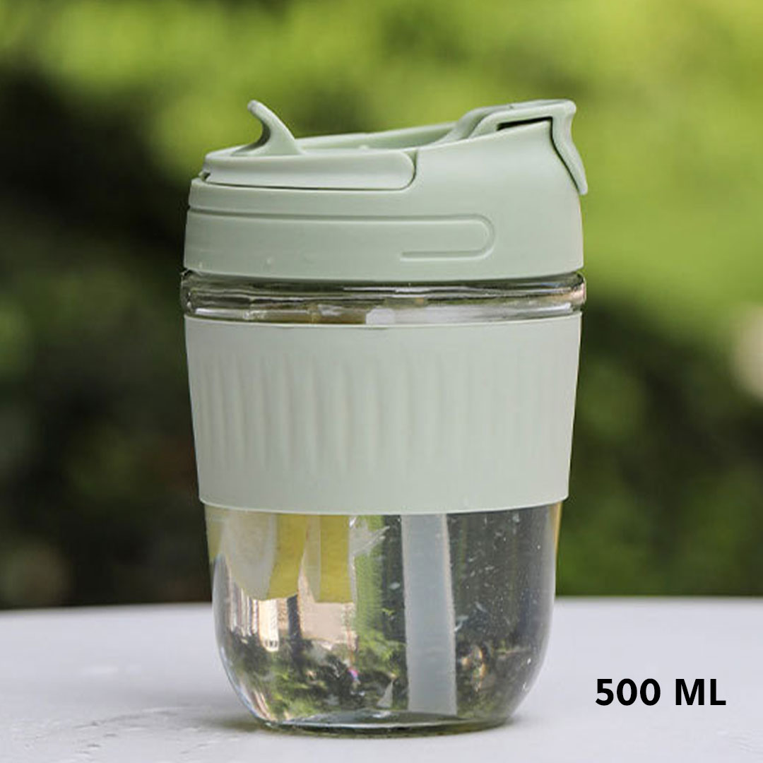 hot and cold drinks glass cup 500ml H-214 gray
