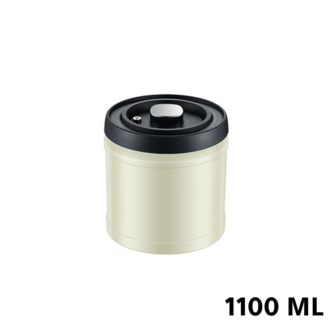 Coffee beans container with air valve 1100ml white H-264