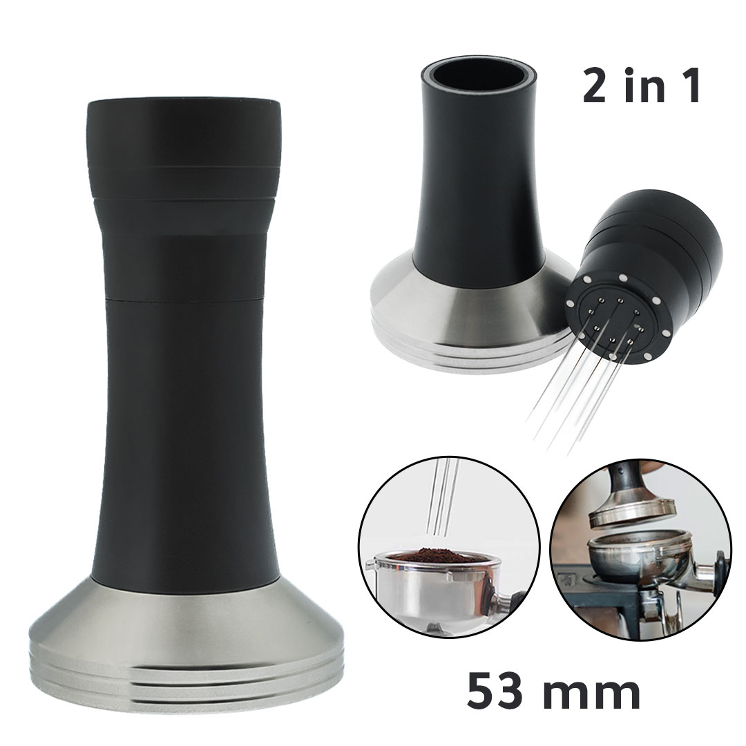 Coffee tamper with needle distributor 53mm H-544