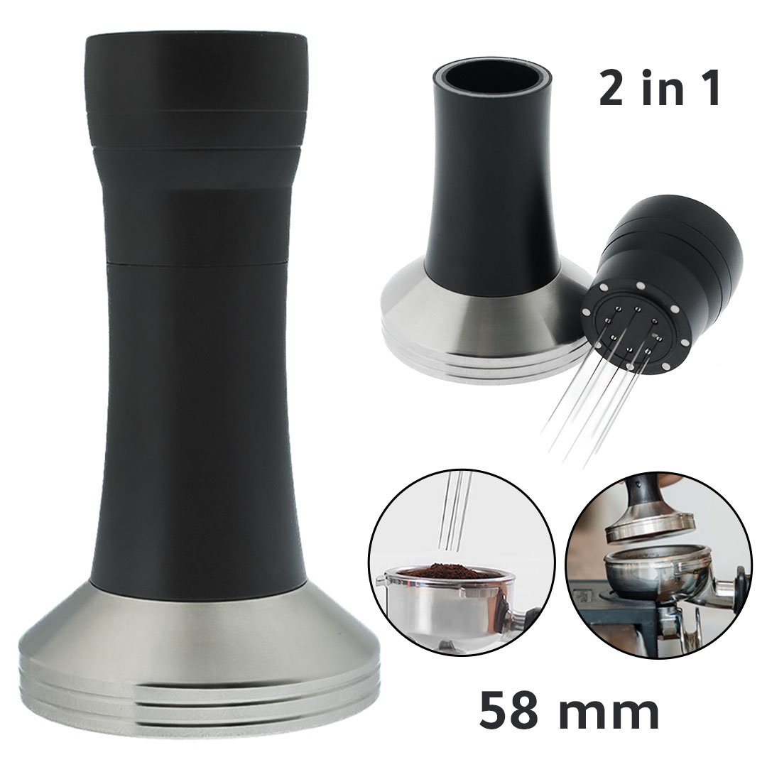 Coffee tamper with needle distributor 58mm H-543