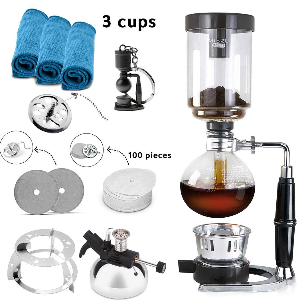  Coffee and tea set 9 in 1 syphon maker 3 cups