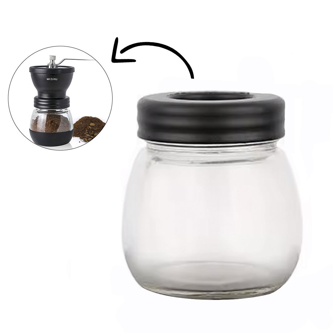 عبوة زجاجية صغيرة بديلة لطاحونة القهوة اليدوية و لحفظ القهوة