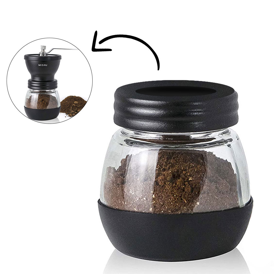 عبوة زجاجية صغيرة بديلة لطاحونة القهوة اليدوية و لحفظ القهوة
