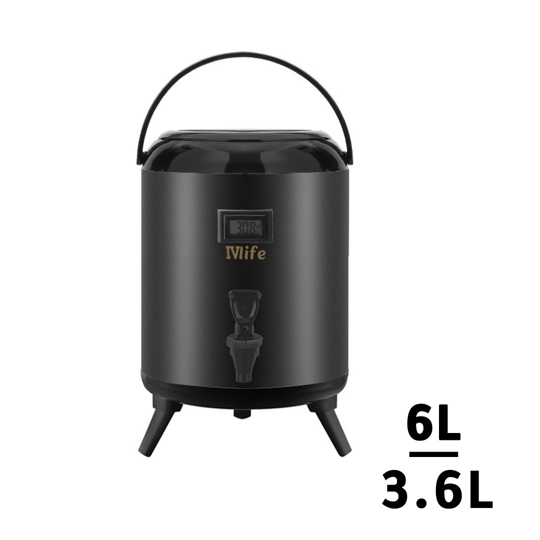 Coffee Hot and Cold dispenser with thermometer black from IVlife 6/3.6 L