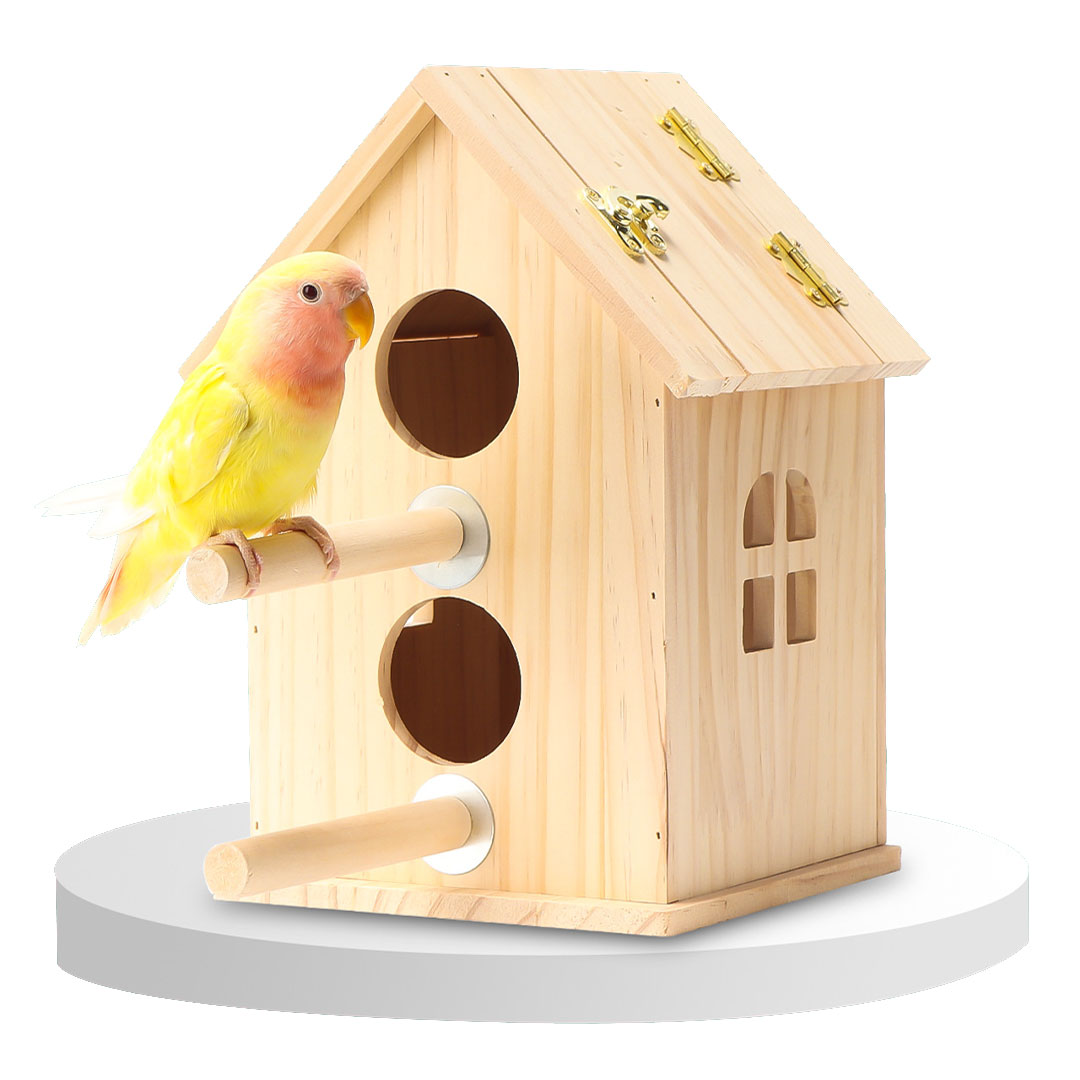 Birds wooden house dual nest H1569