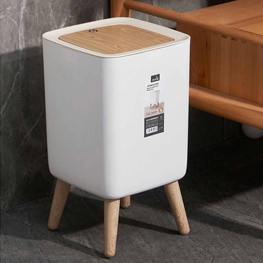 Trash can 10L wooden legs H-1548