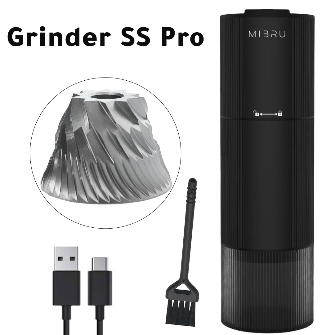 مطحنة قهوة كهربائية قابلة لاعادة الشحن بنواة مخروطية استانليس ستيل مطورة من ميبرو MCG011R Plus