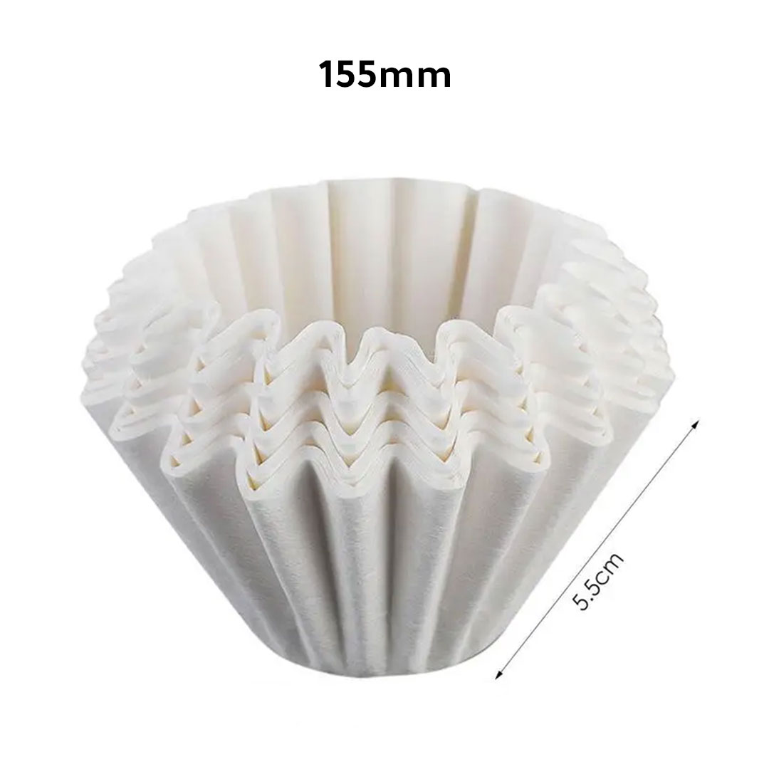 Coffee wave shape 155mm filter for drip coffee white