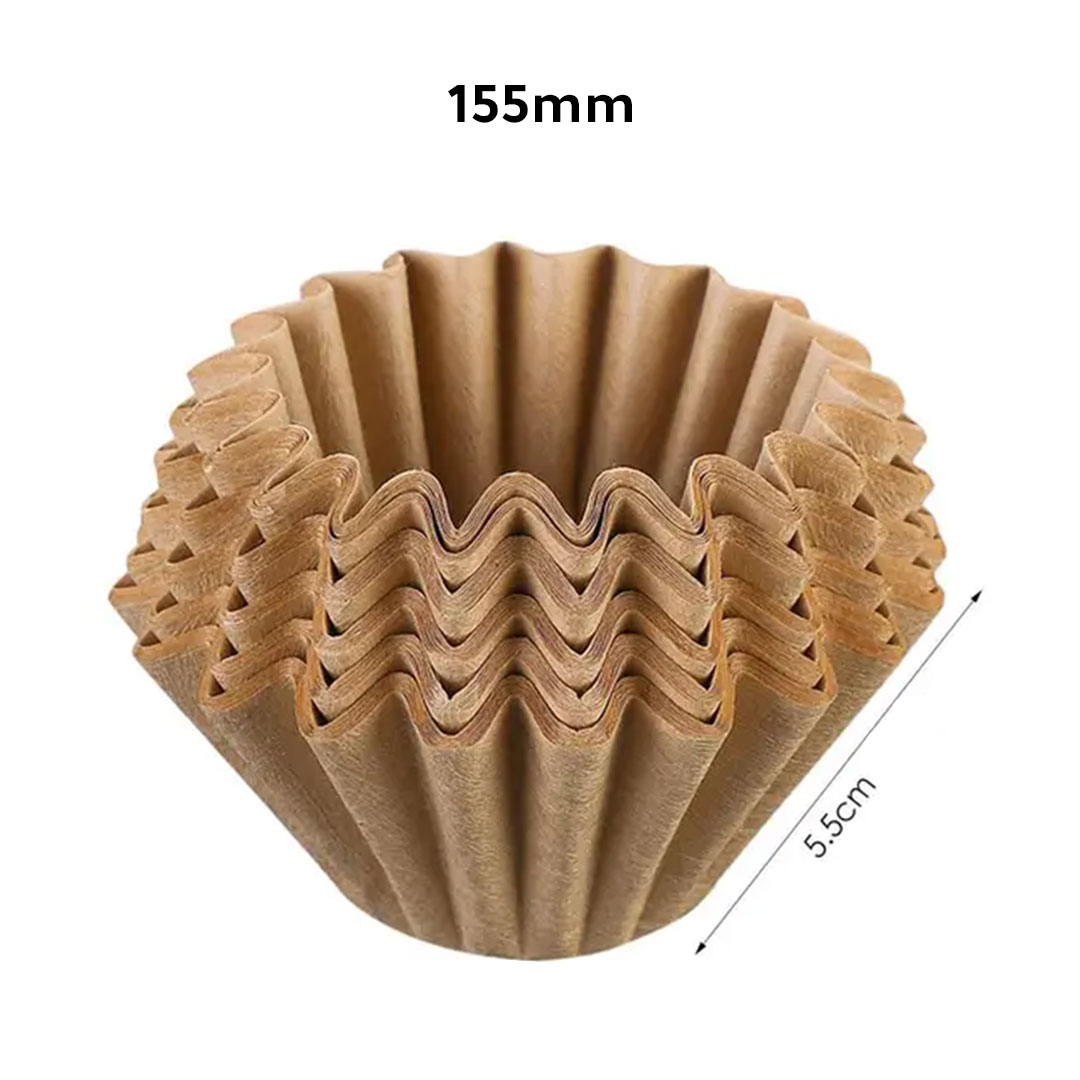 Coffee wave shape 155mm filter for drip coffee brown