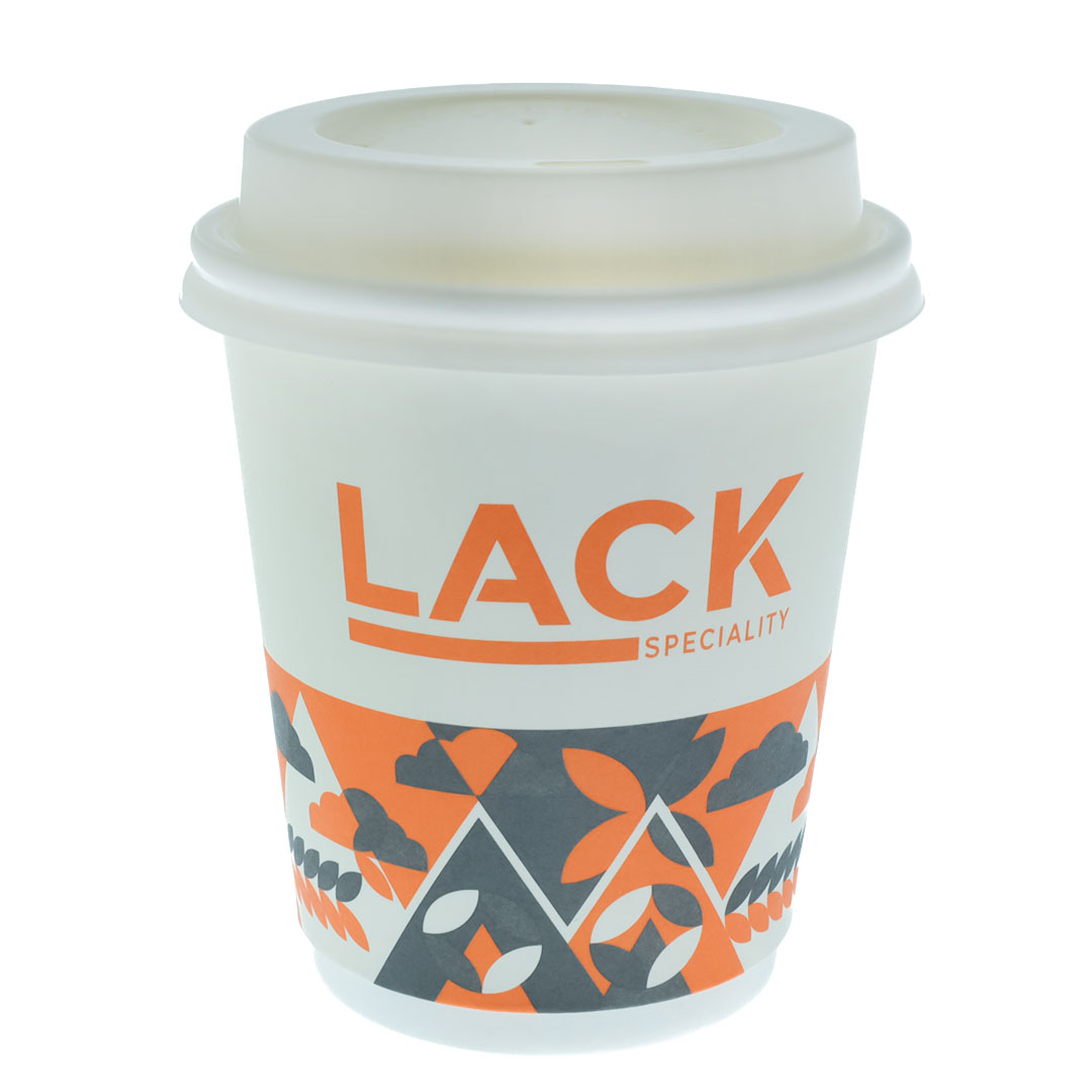 LACK PAPER CUP 8oz WITH LID 50pcs