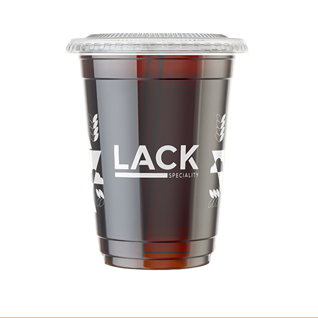 LACK PLASTIC CUP 12oz WITH LID 50pcs
