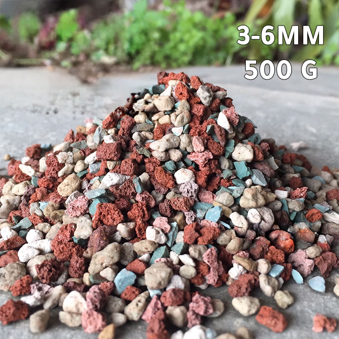 مجموعة خليط احجار طبيعية و بركانية ملونة للزراعة و احواض اسماك الزينة 500 جرام
