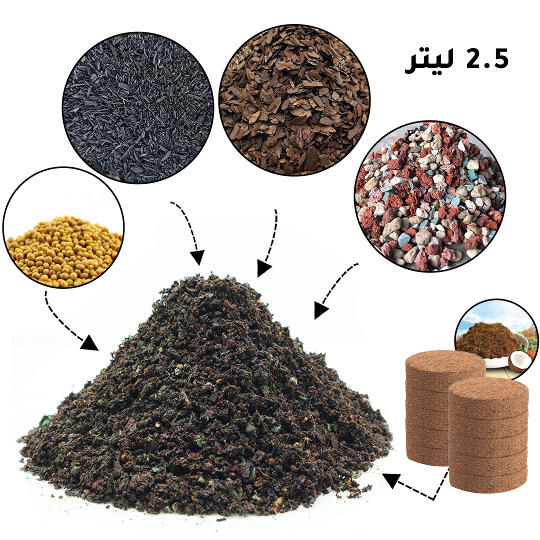 Soil for agriculture consisting of 5 products