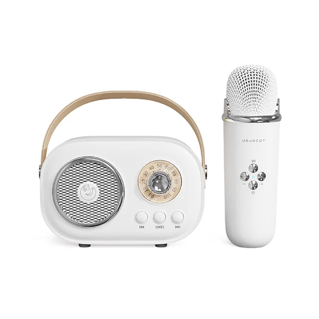 Bluetooth mini speaker with microphone for kids white