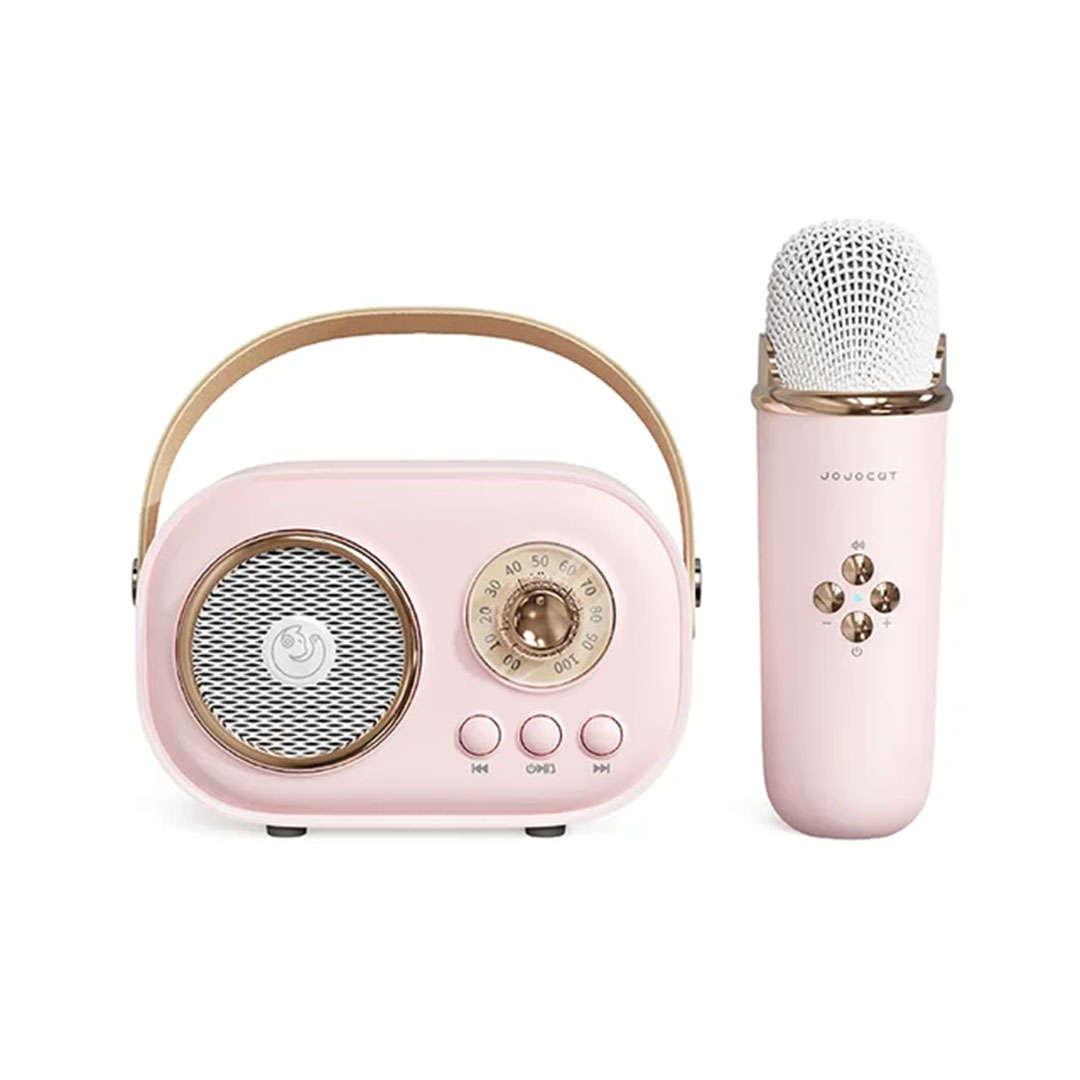 Bluetooth mini speaker with microphone for kids pink