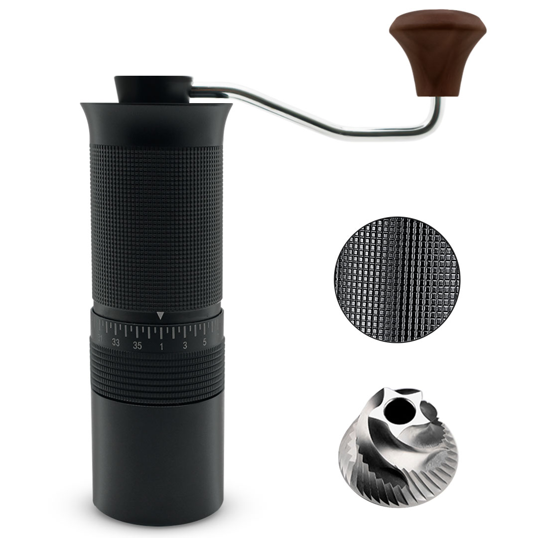Coffee manual grinder with SS burr external adjustments