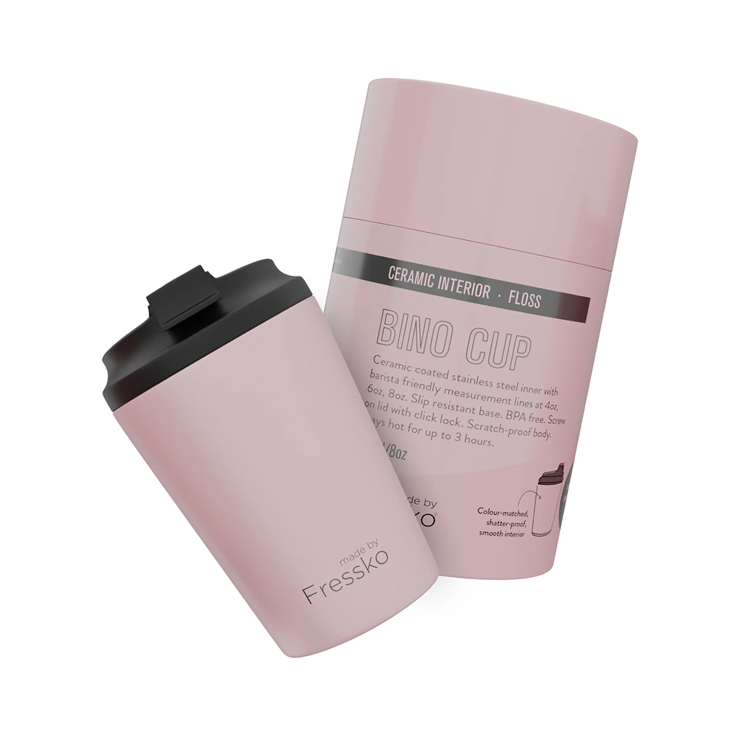 FRESSKO 8oz CEREAMIC INTERIOR CUP BINO FLOSS PINK
