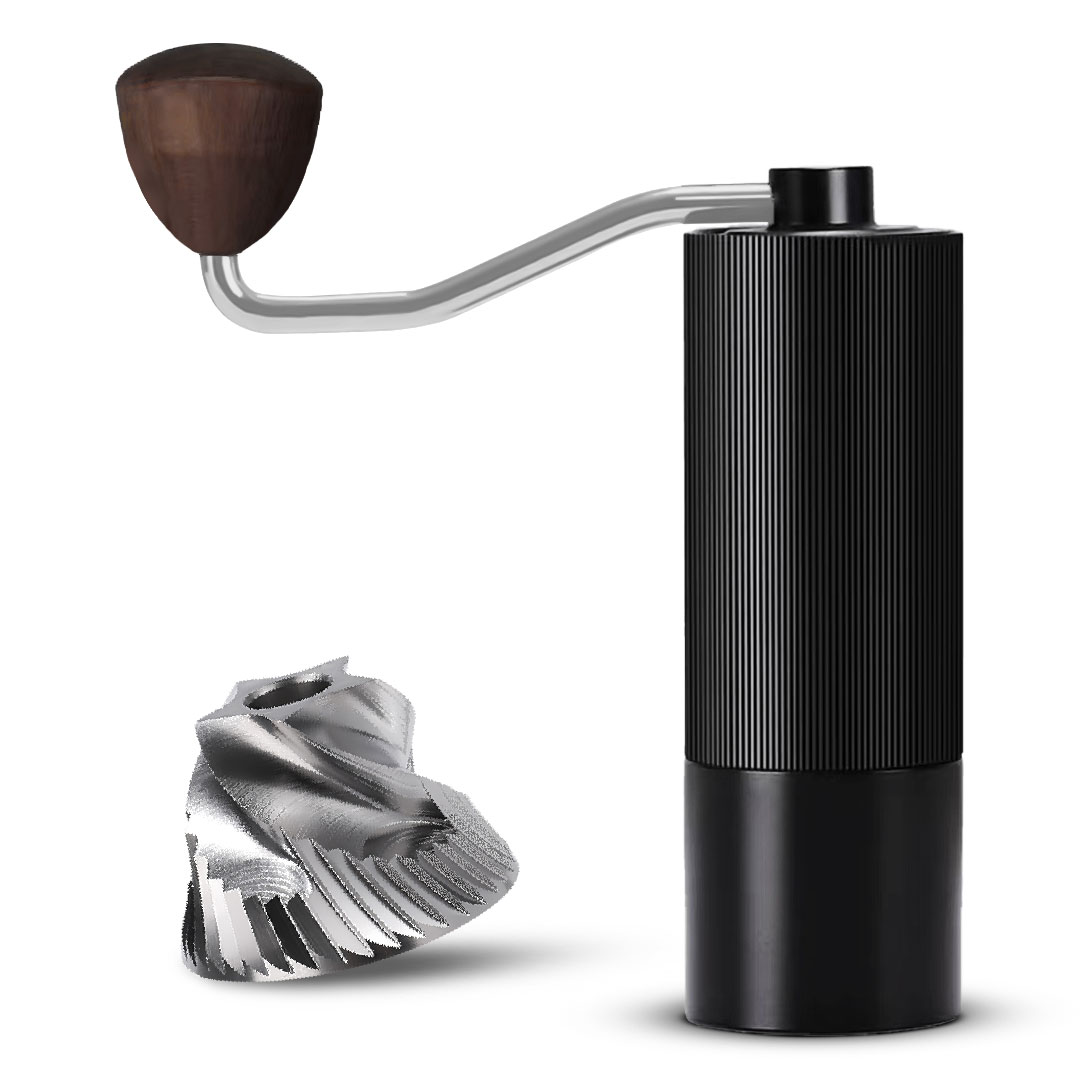 طاحونة قهوة يدوية بحجر ستيل 5 نجوم لون اسود