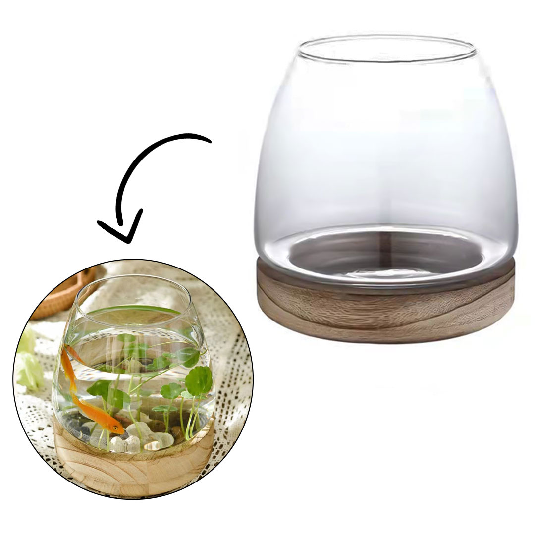 Aquarium Terrarium glass tank wood base  J-423 15x15x10.5