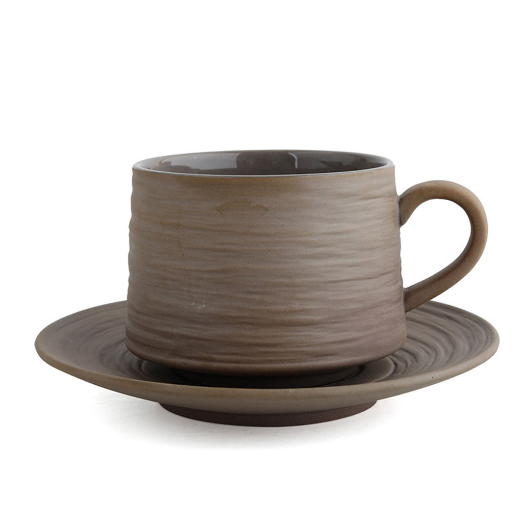 Coffee ceramic cup with plate J-462