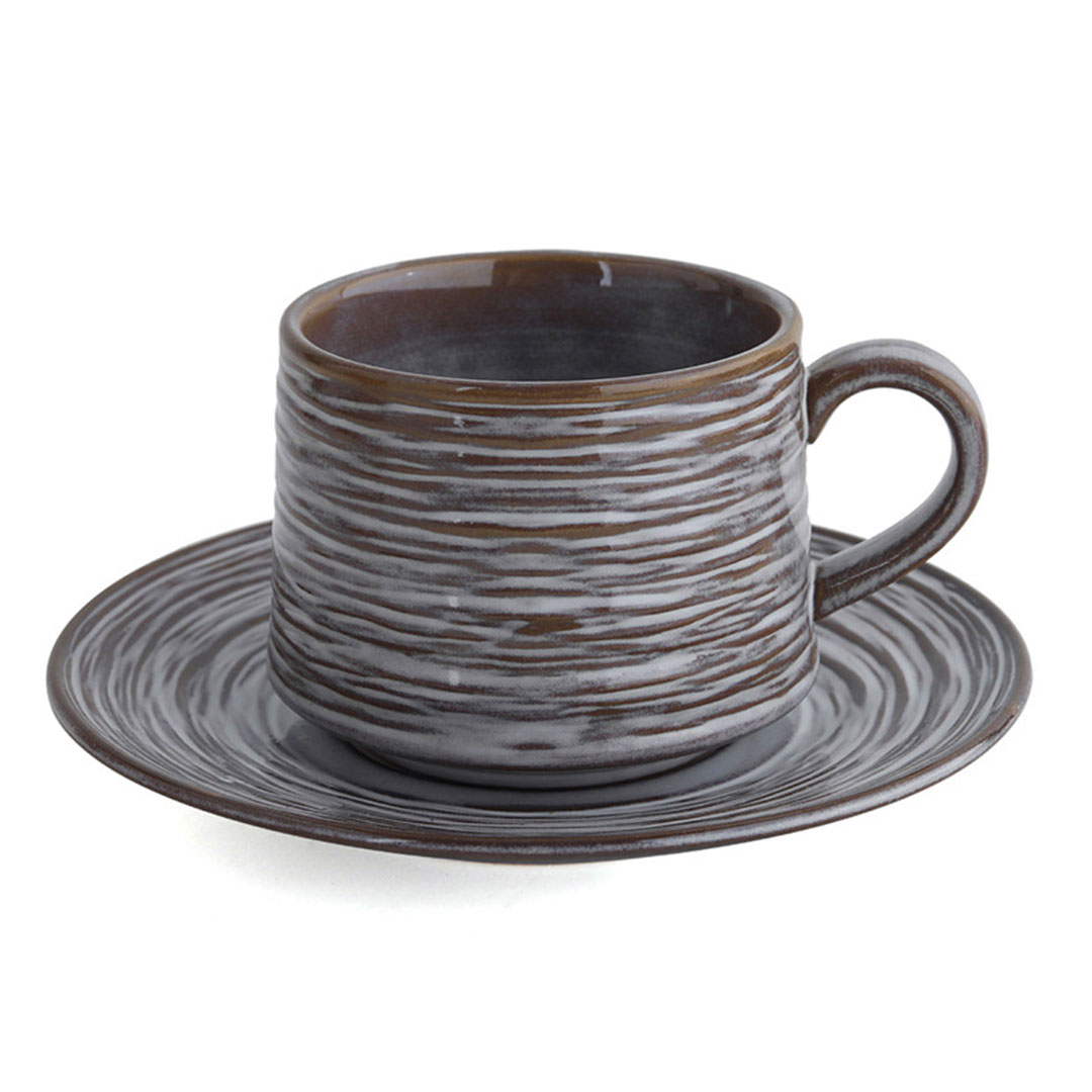 Coffee ceramic cup with plate J-463